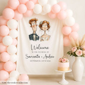 予測できなの結婚タペストリー水の色の新婚パーティー タペストリー