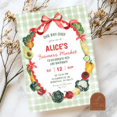 予測できなイラストレーション農家市場誕生日 招待状