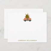 予測できなエイリアンレーシングカー用パーソナライズされた文具 サンキューカード (正面/裏面)