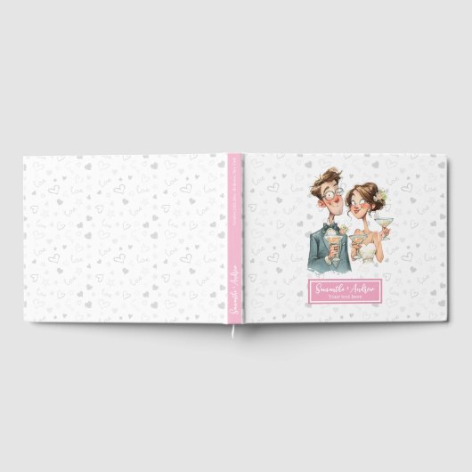 予測できなカップル水結婚色のゲストブックおもしろい ゲストブック (全面)