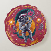 予測できなカラフルサル宇宙 ラウンドクッション (裏面)