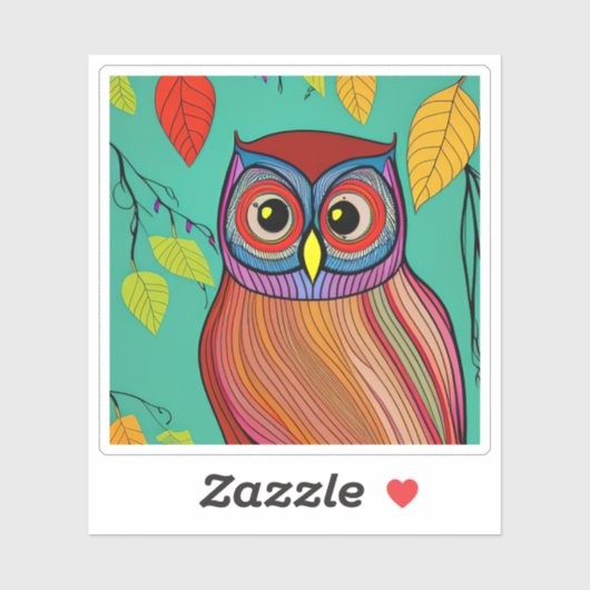 予測できなカラフルフォークアート抽象芸術フクロウ シール (シート)