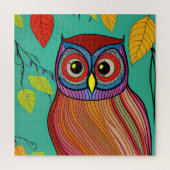予測できなカラフルフォークアート抽象芸術フクロウ ジグソーパズル (縦)