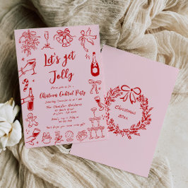 予測できなクリスマスカクテルパーティの招待状ドードル 招待状