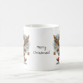 予測できなクリスマスフォークアートエンジェル コーヒーマグカップ (中央)