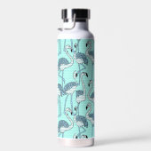 予測できなストライプのターコイズ ウォーターボトル (右面)