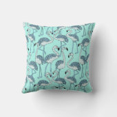 予測できなストライプのターコイズ クッション (裏面)