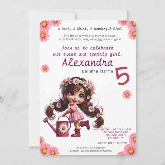 予測できなタンデロン女誕生会 招待状 (正面)