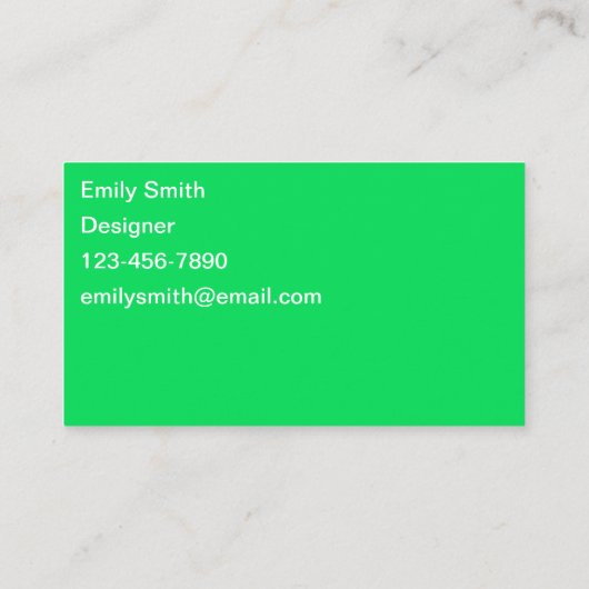 予測できなトレンディーライムグリーンシンプルカラフルビジネス 名刺 (裏面)