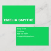 予測できなトレンディーライムグリーンシンプルカラフルビジネス 名刺 (正面/裏面)