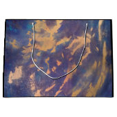 予測できなパーティー |パープルターコイズブルー金ゴールド（ばちゃばちゃ）跳ねる ラージペーパーバッグ (正面)