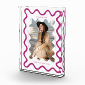 予測できなピンク波状卒業記念 フォトブロック (右)