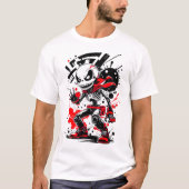 予測できなマンガロボット骨格ティー Tシャツ (正面)