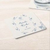 予測できなヴィンテージフランスのウィムジー弓婚約パーティ スクエアペーパーコースター (アングル)