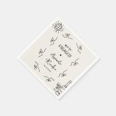 予測できなヴィンテージフランスのウィムジー弓婚約パーティ スタンダードカクテルナプキン (角)