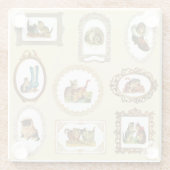 予測できなヴィンテージ入り猫柄 ガラスコースター (裏面)