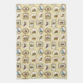 予測できなヴィンテージ入り猫柄 キッチンタオル (縦)