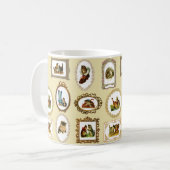 予測できなヴィンテージ入り猫柄 コーヒーマグカップ (正面左)