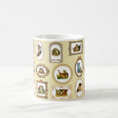 予測できなヴィンテージ入り猫柄 コーヒーマグカップ (中央)