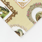 予測できなヴィンテージ入り猫柄 フリースブランケット (角)