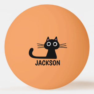 予測できな子猫パーソナライズされた ブラカッコいいックキャットカス 卓球ボール