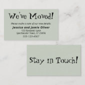 「予測できな引っ越しました」Sage Greenハンドアウトカード 名刺 (正面/裏面)