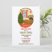 予測できな手お洒落引きクリスマスディナーパーティー 招待状 (スタンド正面)