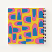 予測できな抽象芸術の図形（明るい黄色） ノートブック (裏面)