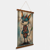 予測できな抽象芸術ドッグキャラクターアート 吊り下げ型タペストリー (傾斜あり)