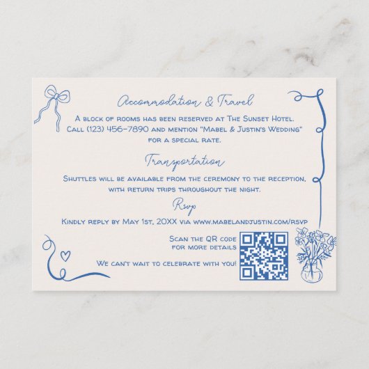 予測できな結婚フランスのレトロのイラスト詳細 エンクロージャーカード (裏面)