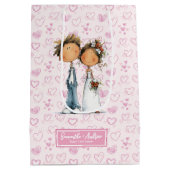 予測できな結婚対抱き枕おもしろい漫画 ミディアムペーパーバッグ (裏面)