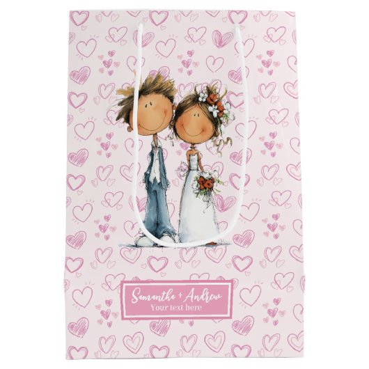 予測できな結婚対抱き枕おもしろい漫画 ミディアムペーパーバッグ (裏面)