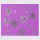 予測できな茶1包み紙 ラッピングペーパー (フラット)