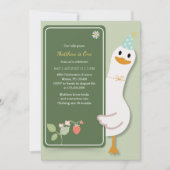 予測できな間抜けGoose Kids 1st Birthdayパーティー 招待状 (正面)