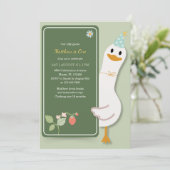 予測できな間抜けGoose Kids 1st Birthdayパーティー 招待状 (スタンド正面)