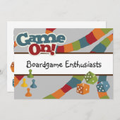 予測できな,おもしろい,ゲーム,ナイト,ボードゲームファン 招待状 (正面/裏面)