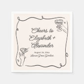 予測できな&お洒落カクテ結婚ル スタンダードカクテルナプキン (正面)