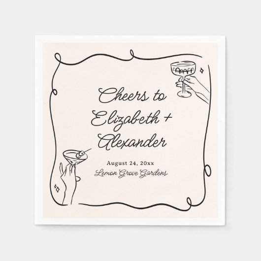 予測できな&お洒落カクテ結婚ル スタンダードカクテルナプキン (正面)