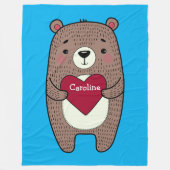 予測できな,ベお洒落ア付きハートスケッチカスタム フリースブランケット (正面)