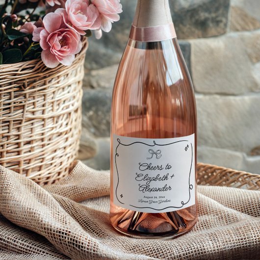 予測できな&ボー結婚お洒落ズ スパークリングワインラベル