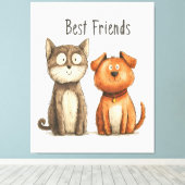 予測できな「最高の友よ」ウォールアート キャンバスプリント (インサイチュ (ウッドフロア))