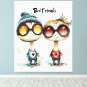 予測できな「最高の友よ」ウォールアート キャンバスプリント (インサイチュ (ウッドフロア))
