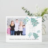 予測できなPHOTOクリスマスフォークアートタイプセットカード サンキューカード (スタンド正面)