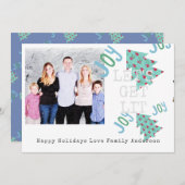 予測できなPHOTOクリスマスフォークアートタイプセットカード サンキューカード (正面/裏面)