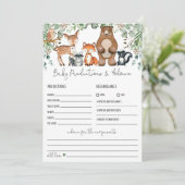 予測とアドバイスウッドランド赤ちゃんシャワーゲーム 招待状 (スタンド正面)