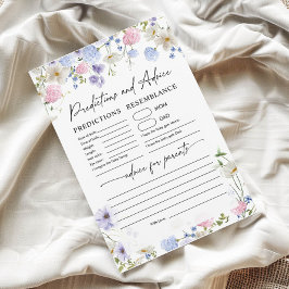 予測とアドバイスカード | 赤ちゃんシャワーゲーム