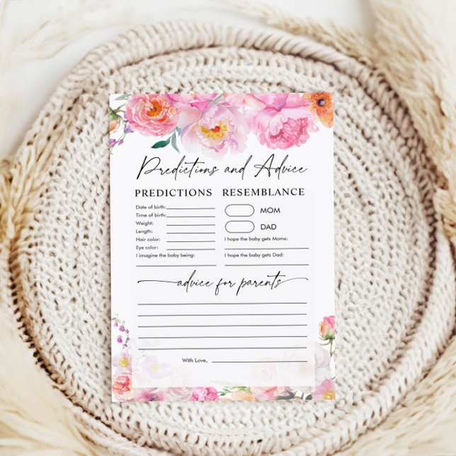 予測とアドバイスカード | 赤ちゃんシャワーゲーム (クリエイターアップロード済み)