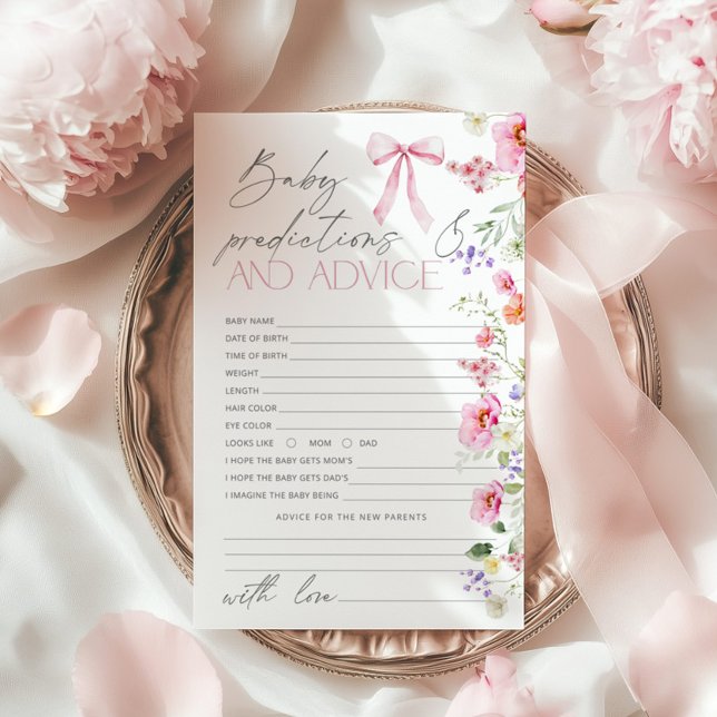 予測とアドバイスピンクボウワイルドフラワーカード (クリエイターアップロード済み)