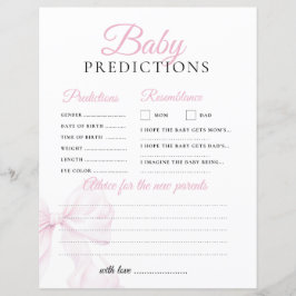 予測とアドバイスピンクボウ赤ちゃんシャワーゲーム