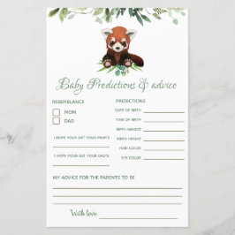 予測とアドバイスベビーシャワーゲームレッドパンダ